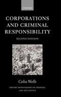 Cover: Corporations and Criminal Responsibility - Oxford University Press