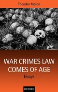 Cover: War Crimes Law Comes of Age - Oxford University Press
