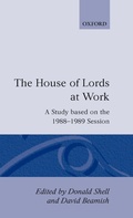Cover: The House of Lords at Work - Clarendon Press