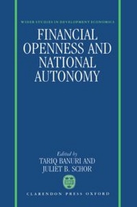 Enlarge image Cover: Financial Openness and National Autonomy - Clarendon Press