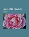 Cover: Nachtrage; Supplement Volume 1 - Rarebooksclub.com