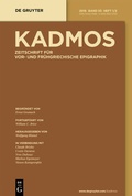 Cover: Kadmos - De Gruyter