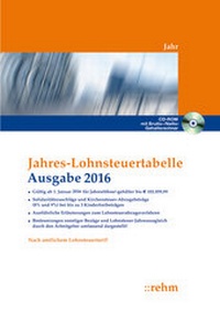 Abbildung von: Jahres-Lohnsteuertabelle 2016 - Rehm