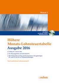 Abbildung von: Höhere Monats-Lohnsteuertabelle 2016 - Rehm