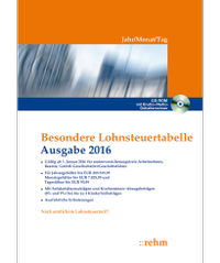 Abbildung von: Besondere Lohnsteuertabelle 2016 - Jahr/Monat/Tag - Rehm