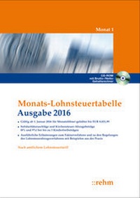 Abbildung von: Monats-Lohnsteuertabelle 2016 - Rehm