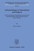 Abbildung von: Aktionärsklagen in Deutschland und England - Duncker & Humblot