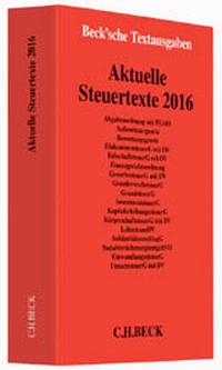 Abbildung von: Aktuelle Steuertexte 2016 - C.H.BECK