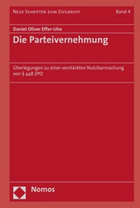Abbildung von: Die Parteivernehmung - Nomos