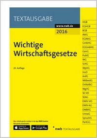 Abbildung von: Wichtige Wirtschaftsgesetze 2016 - NWB