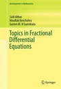 Cover: Topics in Fractional Differential Equations - Springer