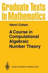 Enlarge image Cover: A Course in Computational Algebraic Number Theory - Springer