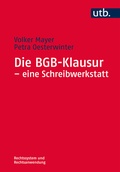 Cover: Die BGB-Klausur - eine Schreibwerkstatt - UTB
