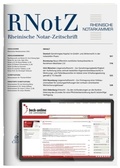 Bild: Rheinische Notar-Zeitschrift - RNotZ  - C.H.BECK