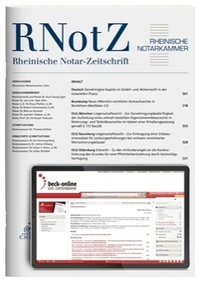 Enlarge image Cover: Rheinische Notar-Zeitschrift - RNotZ - C.H.BECK
