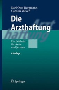 Enlarge image Cover: Die Arzthaftung - Springer