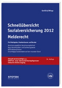 Abbildung von: Schnellübersicht Sozialversicherung 2012 Melderecht - Stollfuß