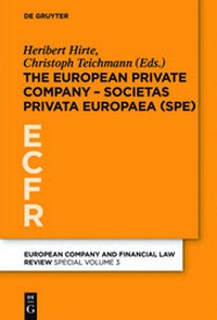 Abbildung von: The European Private Company - Societas Privata Europaea (SPE) - De Gruyter