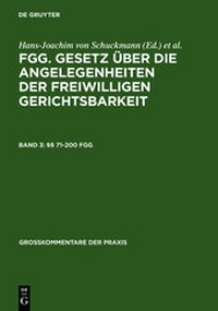 Enlarge image Cover: §§ 71-200 FGG - De Gruyter