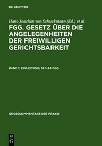 Abbildung von: Einleitung; §§ 1-34 FGG - De Gruyter