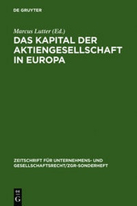 Abbildung von: Das Kapital der Aktiengesellschaft in Europa - De Gruyter