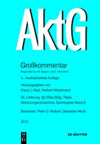 Enlarge image Cover: Aktiengesetz - De Gruyter