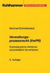 Abbildung von: Verwaltungsprozessrecht - Kohlhammer