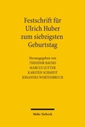 Cover: Festschrift f&uuml;r Ulrich Huber - Mohr Siebeck