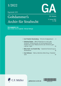 Abbildung von: GA - Goltdammer's Archiv für Strafrecht - C.F. Müller