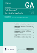 Cover: GA - Goltdammer's Archiv f&uuml;r Strafrecht - C.F. M&uuml;ller