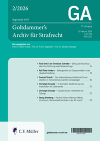 Bild vergrößern Bild: GA - Goltdammer's Archiv für Strafrecht - C.F. Müller