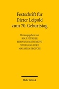 Cover: Festschrift f&uuml;r Dieter Leipold zum 70. Geburtstag - Mohr Siebeck