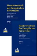 Abbildung von: Handwörterbuch des Europäischen Privatrechts - Mohr Siebeck