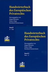 Abbildung von: Handwörterbuch des Europäischen Privatrechts - Mohr Siebeck
