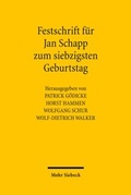 Cover: Festschrift f&uuml;r Jan Schapp zum siebzigsten Geburtstag - Mohr Siebeck