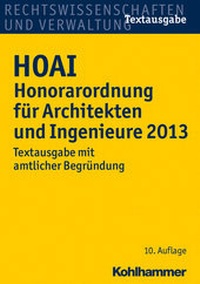 Abbildung von: HOAI Honorarordnung für Architekten und Ingenieure 2013 - Kohlhammer