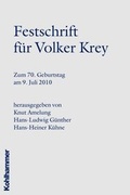 Cover: Festschrift f&uuml;r Volker Krey zum 70. Geburtstag - Kohlhammer
