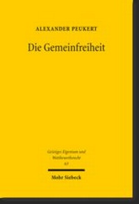 Abbildung von: Die Gemeinfreiheit - Mohr Siebeck