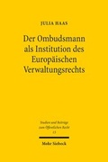Cover: Der Ombudsmann als Institution des Europ&auml;ischen Verwaltungsrechts - Mohr Siebeck