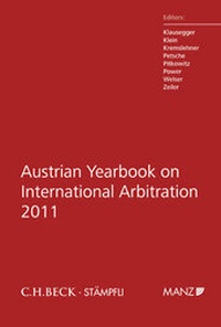 Enlarge image Cover: Austrian Yearbook on International Arbitration 2011 - Manz