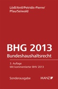Cover: Bundeshaushaltsrecht - BHG 2013 - Manz