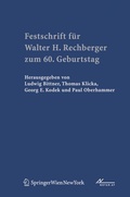 Cover: Festschrift f&uuml;r Walter H. Rechberger zum 60. Geburtstag - Springer
