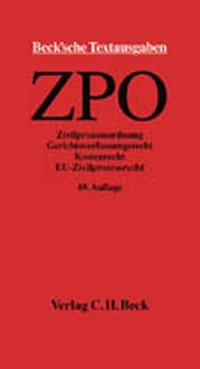 Abbildung von: Zivilprozessordnung - C.H.BECK