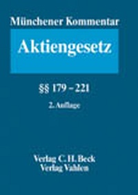Abbildung von: Münchener Kommentar Aktiengesetz. Gesamtwerk in neun Bänden - C.H.BECK