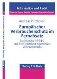 Abbildung von: Europäischer Verbraucherschutz im Fernabsatz - C.H.BECK