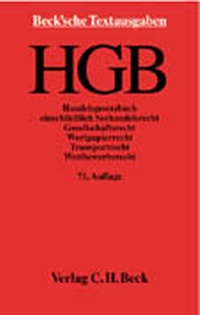 Abbildung von: Handelsgesetzbuch - C.H.BECK