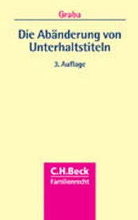 Enlarge image Cover: Die Abänderung von Unterhaltstiteln - C.H.BECK