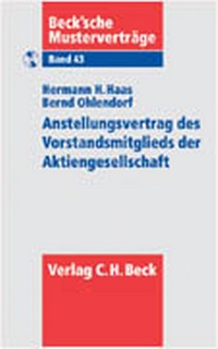 Abbildung von: Anstellungsvertrag des Vorstandsmitglieds der Aktiengesellschaft - C.H.BECK