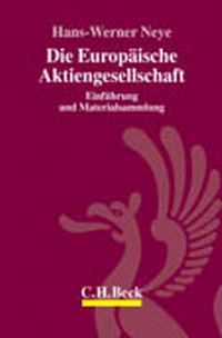 Abbildung von: Die Europäische Aktiengesellschaft - C.H.BECK