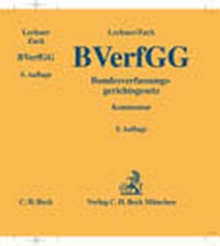 Abbildung von: Bundesverfassungsgerichtsgesetz: BVerfGG - C.H.BECK